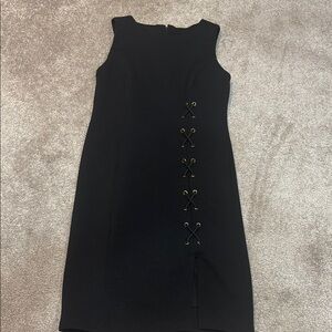 Black Sleeveless Sheath Midi Dress